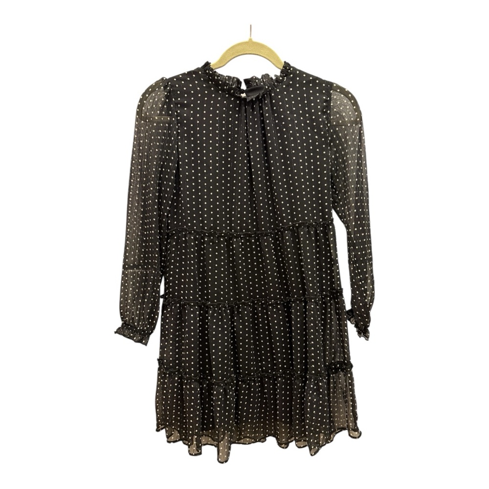 Art Class Black Dress with White Polka Dots